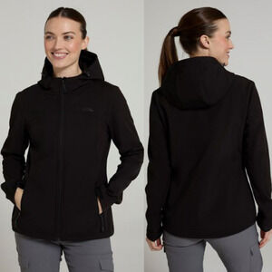Mountain Warehouse Exodus Water Resistant Softshell Jackets Jet Black Women's XS